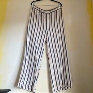 Pull On Wide Leg Crop Pant in Stripe